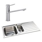 Abode Neron Stainless Steel 1.5 Bowl Inset Sink 1000mm & Specto Mixer Tap