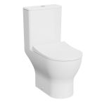 Kartell Eklipse Round Rimless Open Back Close Coupled Toilet & Soft Close Seat - White