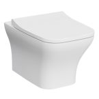 Kartell Eklipse Square Rimless Wall Hung Toilet & Soft Close Seat - White