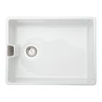 Prima Belfast Fire Clay Sit On Sink with 1 Bowl & Waste Kit 595mm - White