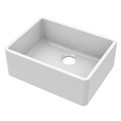 Nuie Butler Fireclay 1 Bowl Undermount Sink with Central Waste 595mm - White