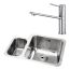 Abode Matrix Stainless Steel 1.5 Bowl Undermount Sink 572mm & Specto Mixer Tap - Right Hand