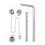 BC Designs Push Down Exposed Bath Waste / Plug & Chain With Overflow Pipe - Chrome