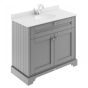 Hudson Reed Old London 1000mm Cabinet & 1TH Basin with White Marble Top - Storm Grey