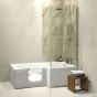 Trojan Bathe Easy Solarna 1700mm x 850mm L Shaped Easy Access Shower Bath - Left Hand