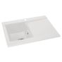 Abode Aspekt Granite Inset Sink with 1 Bowl, Drainer & Kit 716mm - White