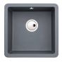 Abode Matrix SQ GR15 Granite Inset Sink with 1 Bowl & Kit 460mm - Grey Metallic