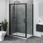 Aqua i 6 Black Single Sliding Shower Door 1300mm x 1900mm High