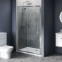 1300mm x 700mm Single Sliding Door Shower Enclosure and Shower Tray