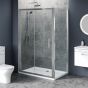 1300mm x 800mm Single Sliding Door Shower Enclosure and Shower Tray