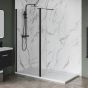 1200mm x 800mm Black Wetroom Shower Screens Shower Enclosure and Shower Tray