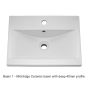 Nuie Athena 600mm 2 Drawer Wall Hung Cabinet & Mid-Edge Basin - Stone Grey