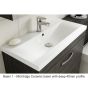 Nuie Athena 500mm Wall Hung Cabinet & Mid-Edge Basin - White Gloss