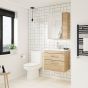 Nuie Athena 800mm 2 Drawer Wall Hung Cabinet & Minimalist Basin - Natural Oak