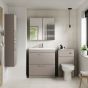 Nuie Athena 500mm 2 Door Floor Standing Cabinet & Thin-Edge Basin - Stone Grey