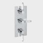 Eastbrook Square Triple Control Three Outlet Thermostatic Shower Mixer with Diverter & Traditional Handle - Chrome
