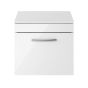 Nuie Athena 500mm Wall Hung Cabinet And Worktop - White Gloss