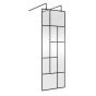 Hudson Reed Abstract Frame Wetroom Screen With Support Bars 700mm - Matt Black