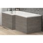 Hudson Reed Fusion Square Shower Baths 1700mm Front Panels - Anthracite Woodgrain