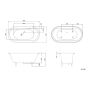 Hudson Reed Kingsbury Double Ended Freestanding Bath 1500mm x 745mm with Deacon Legs