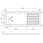 Hudson Reed Rectangular Walk-In Shower Tray 1700mm x 700mm - Slate Grey