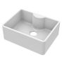 Nuie Butler Fireclay 1 Bowl Undermount Sink with Central Waste & Tap Ledge 595mm - White