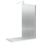 Nuie Fluted Fixed Wetroom Screen with Support Bar 1000mm - Chrome