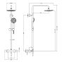 Nuie Round Thermostatic Shower Mixer with Fixed Head, Handset & Telescopic Kit - Brushed Brass