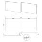 Hudson Reed Fusion Square Shower Baths 1700mm Front Panels - Anthracite Woodgrain