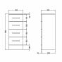 Nuie Mayford 300mm 4 Drawer Unit 300mm Deep - Gloss White 