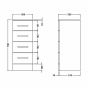 Nuie Mayford 300mm 4 Drawer Unit 330mm Deep - Gloss White 