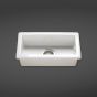 RAK Gourmet Fire Clay Undermount Rectangle Sink with 1 Bowl 475mm - White