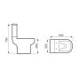 Roma Space Close Coupled Toilet With Soft Close Seat Diagram