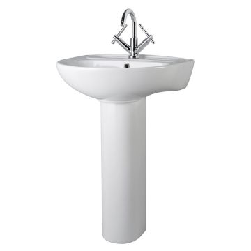 Nuie Melbourne 550mm 1 Tap Hole Basin & Pedestal
