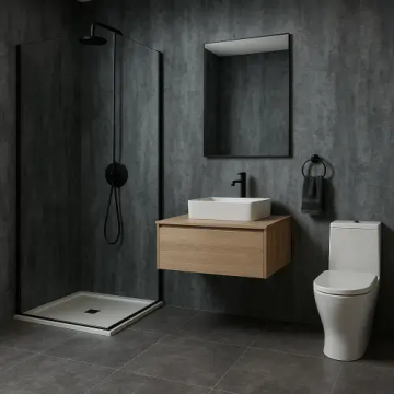 Azzio PVC Wall Panel 1000mm x 2400mm x 10mm - Lava Graphite