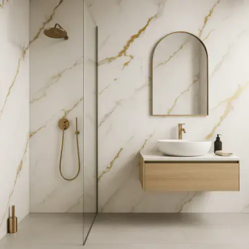 Azzio PVC Wall Panel 1000mm x 2400mm x 10mm - Metalised Gold