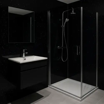 Azzio PVC Wall Panel 1000mm x 2400mm x 10mm - Sparkle Black