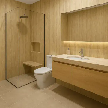 Azzio PVC Wall Panel 1000mm x 2400mm x 10mm - Travertine
