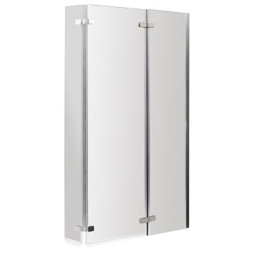 Nuie Quattro 6mm Shower Bath Screen Double Hinged 1400 x 800 & 165mm - Chrome