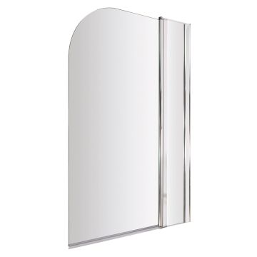 Nuie 6mm Straight Bath Screen with Fixed Panel 1400 x 1005mm - Chrome