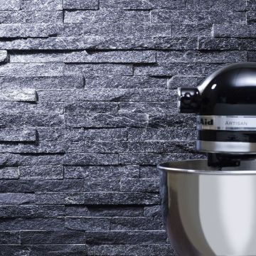 Black Sparkle Slate Cladding 100mm x 360mm - Split Face