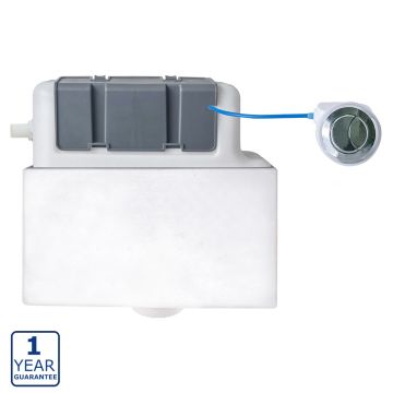 Serene Dual Flush Concealed Cistern with Chrome Push Button - Side Inlet