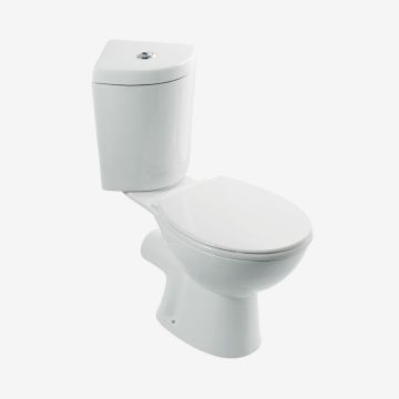 Eastbrook Loire Corner Close Coupled Toilet & Soft Close Seat - White
