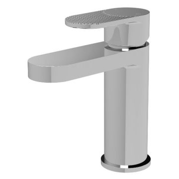 Nuie Cyprus Fluted Mono Basin Mixer & Push Button Waste - Chrome