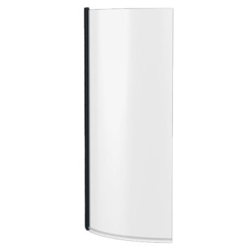 Nuie Frameless P Bath Screen 715mm x 1430mm - Matt Black