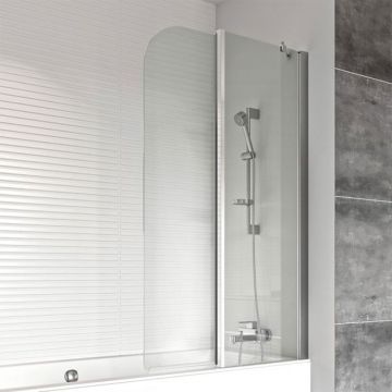 Roman Haven6 Curved Folding Bath Screen 910mm x 1500mm Right Hand - Chrome
