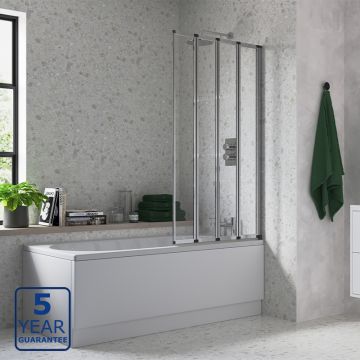 Serene Framed Four Fold Bath Screen 800mm x 1400mm