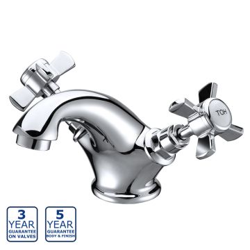 Serene Lule Mono Basin Taps with Click Clack Waste - Chrome
