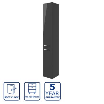 Serene Oxford 350mm 2 Door Floor Standing Tall Unit - Anthracite