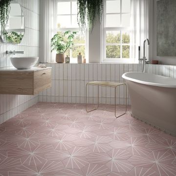Sunburst Rose Wall & Floor Tile 232mm x 267mm - Matt Porcelain